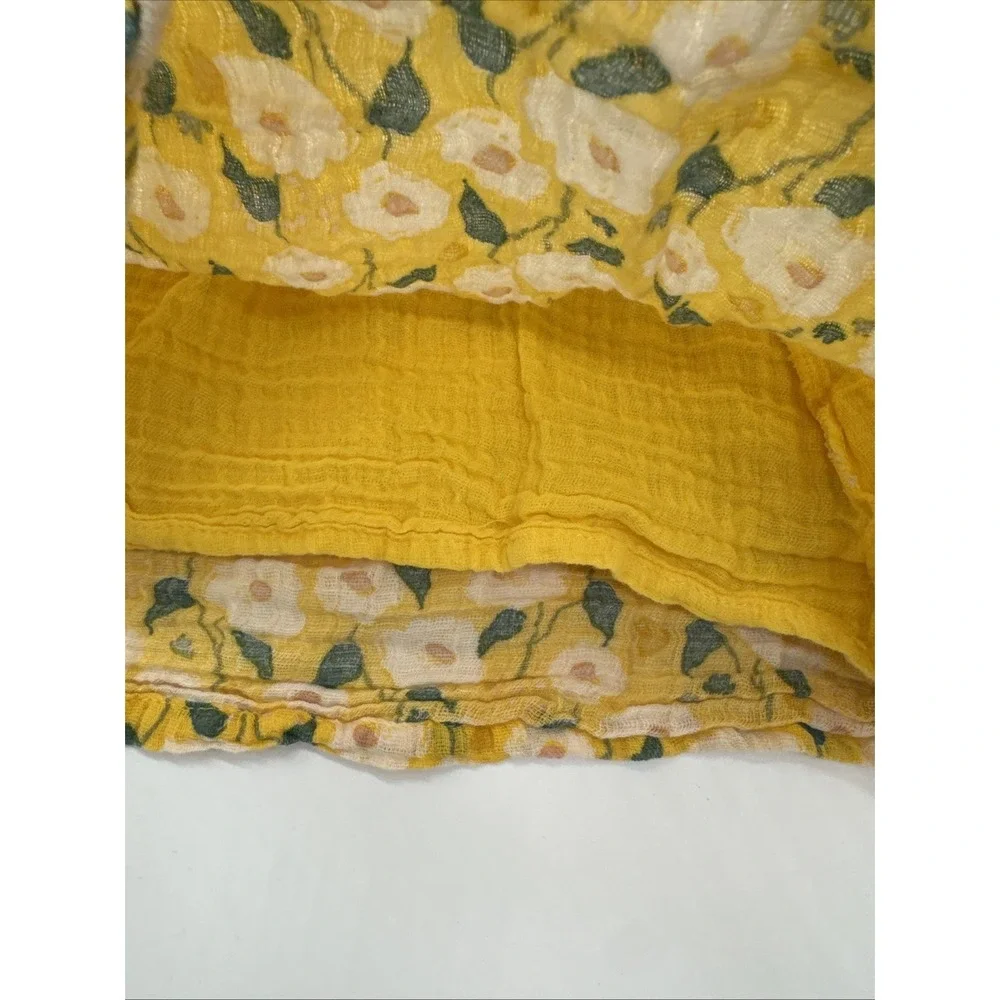 Angel Dear Baby Girl Yellow Floral Cotton Dress‎ And Diaper Cover 6-12  Month
